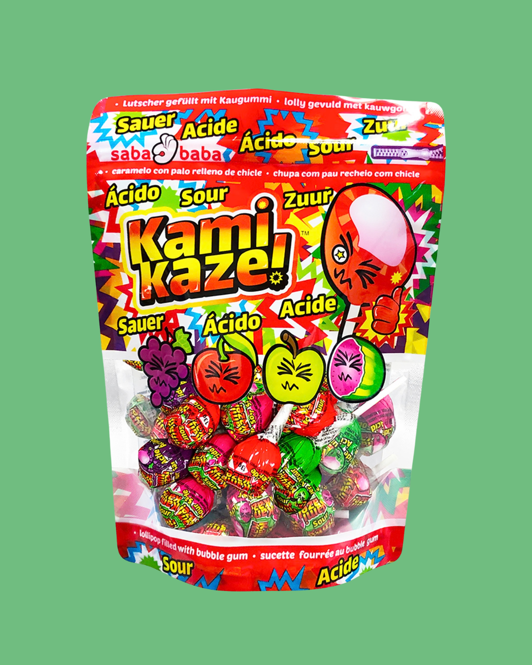KAMIKAZE MIX ÁCIDO | Caramelos Rellenos Chicle